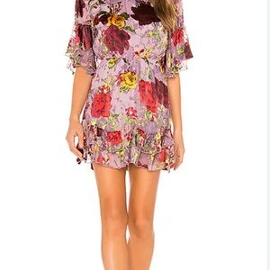 Alice + Olivia Purple Floral Mini Dress